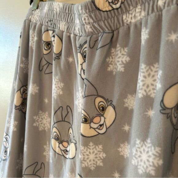 Disney Bambi Thumper Gray PJ Pajama Pants Winter Snowflake Women's L - Picture 4 of 6